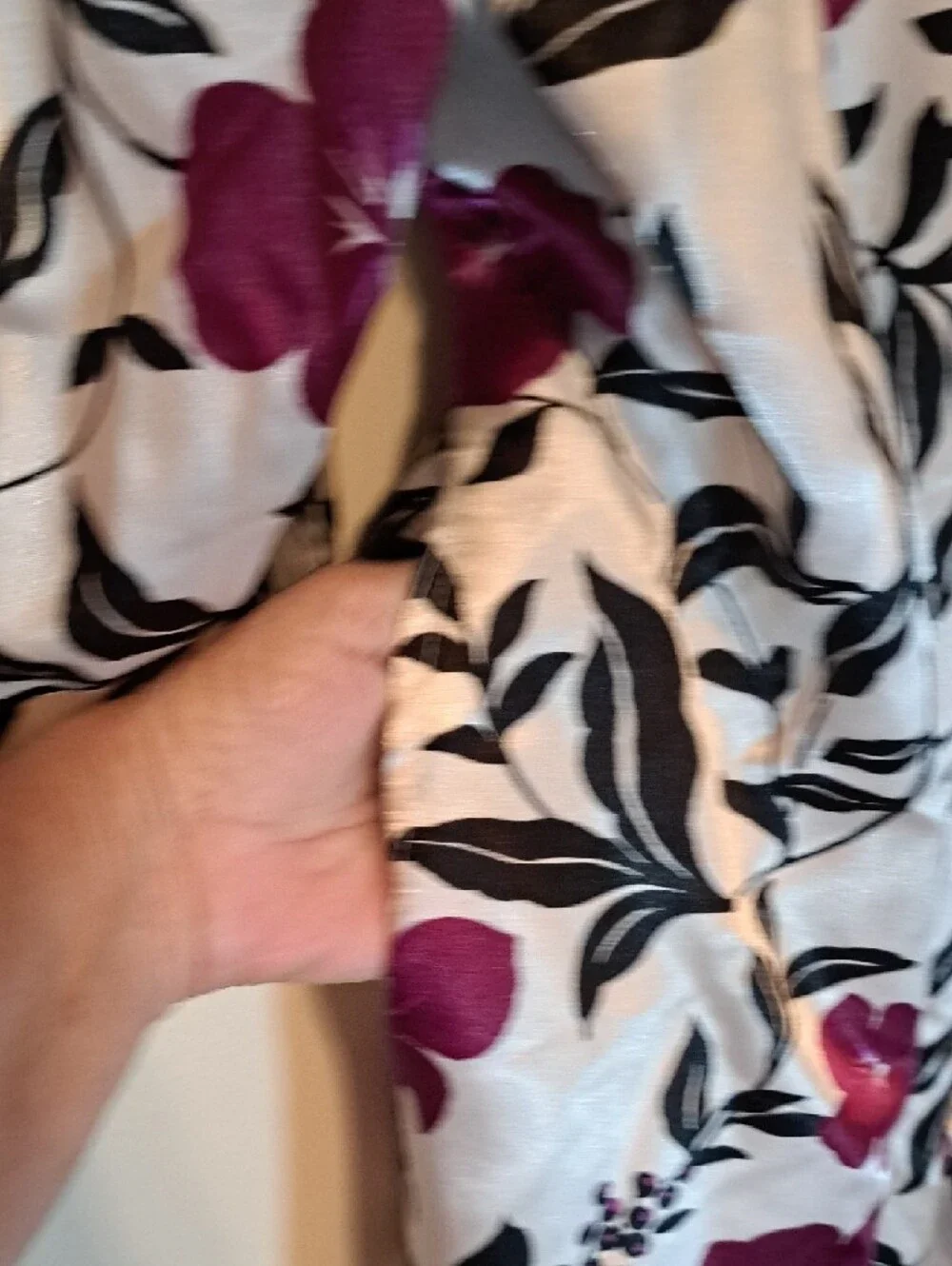 Amoureuse White Floral Lace-Trim Maxi Nightgown - Magenta & Black Print - Picture 12 of 15